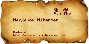 Marjanov Nikander névjegykártya
